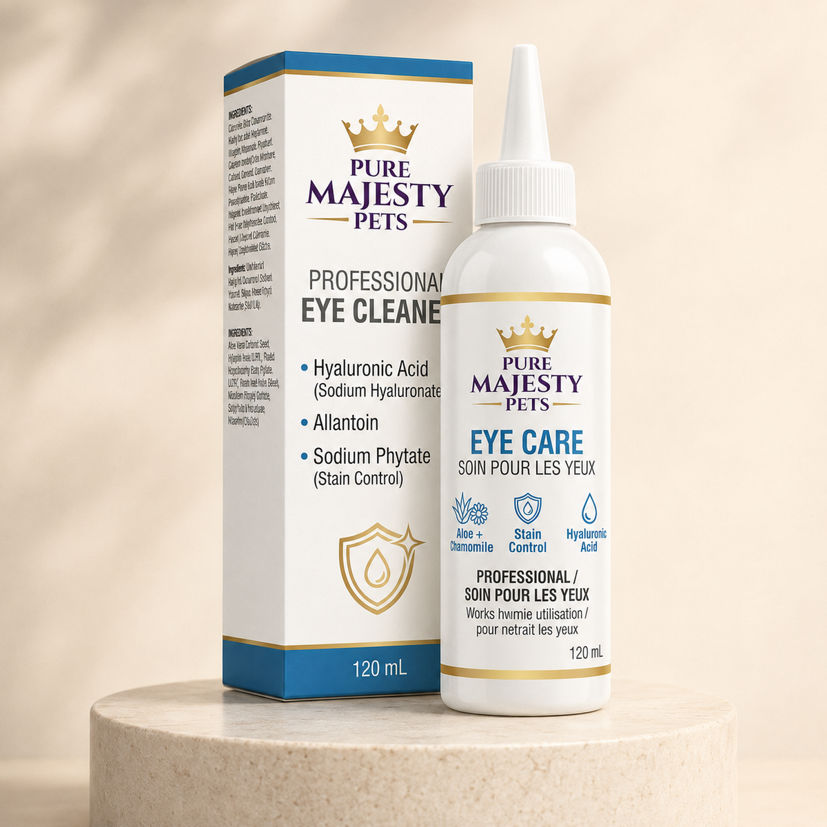 Pure Majesty Pets Dog Eye Care 120 mL – gentle daily eye cleaner for dogs and cats
